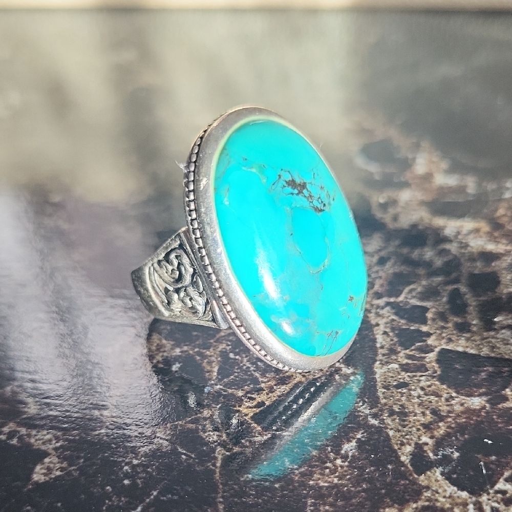Turquoise Silver Ring - image 1